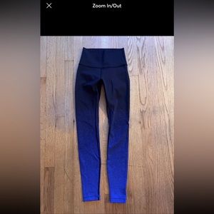 Lululemon Wunder Under Tight size 2 Ombre Speckle Black Blazer Blue Pant